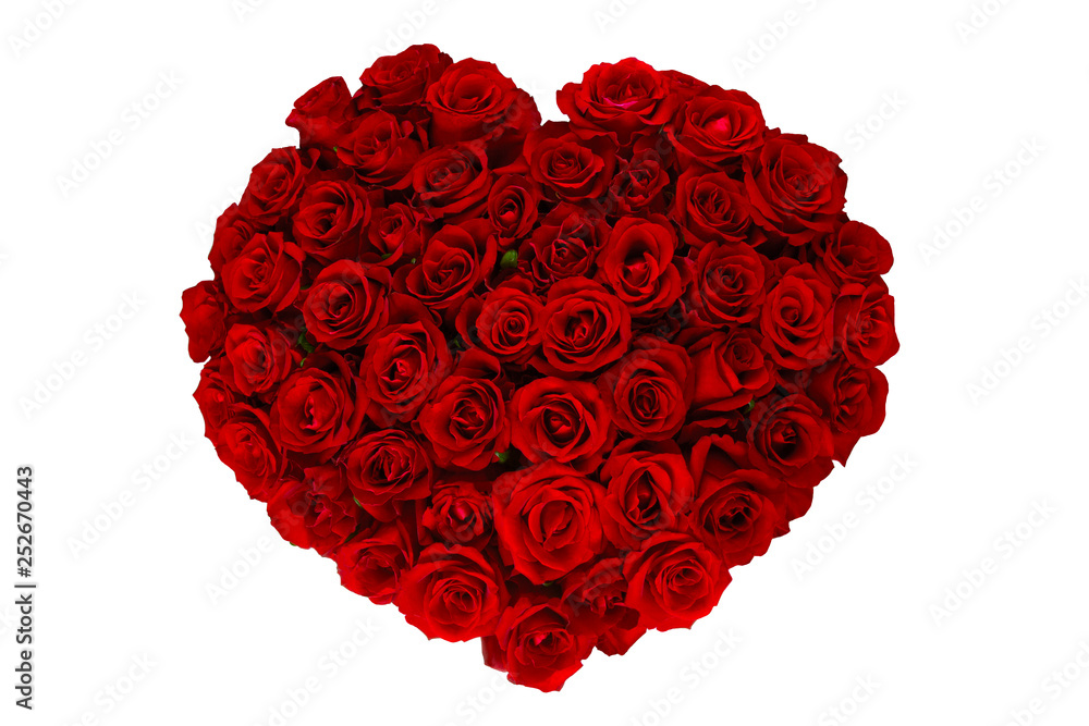 Heart of beautiful Red Roses Isolated on White Background. Heart of beautiful Red Roses Isolated on White Background.