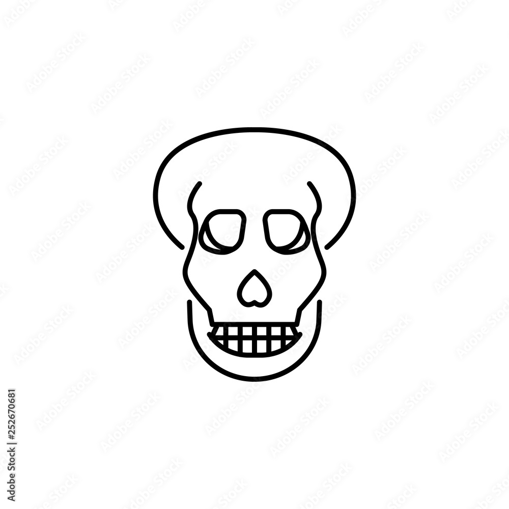 human organ skull outline icon. Signs and symbols can be used for web, logo, mobile app, UI, UX human organ skull outline icon. Signs and symbols can be used for web, logo, mobile app, UI, UX