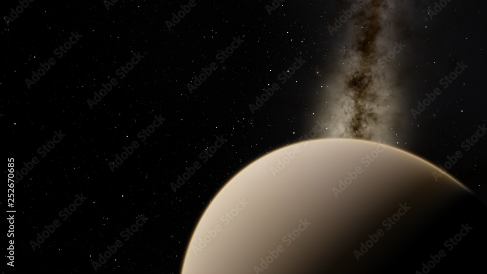 Exoplanet 3D illustration rendering of the Planet Venus on a starry background (Elements of this image furnished by NASA)