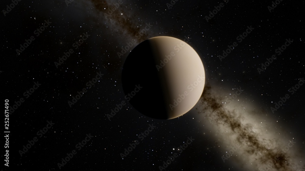 Exoplanet 3D illustration rendering of the Planet Venus on a starry background (Elements of this image furnished by NASA)