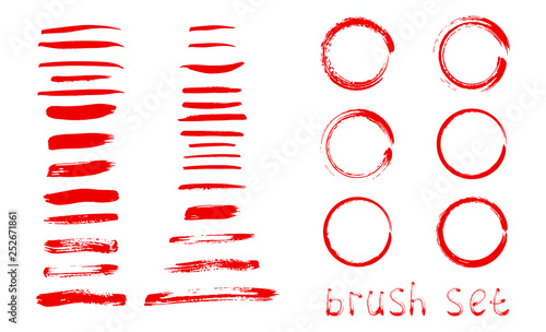 Abstract background. Ink brush strokes with rough edges. Vector frame