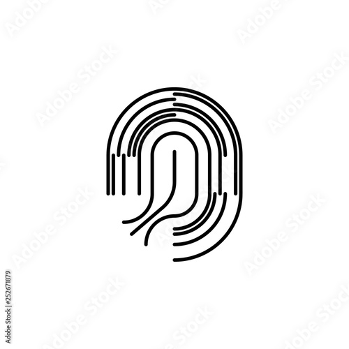 human organ fingerprint outline icon. Signs and symbols can be used for web, logo, mobile app, UI, UX