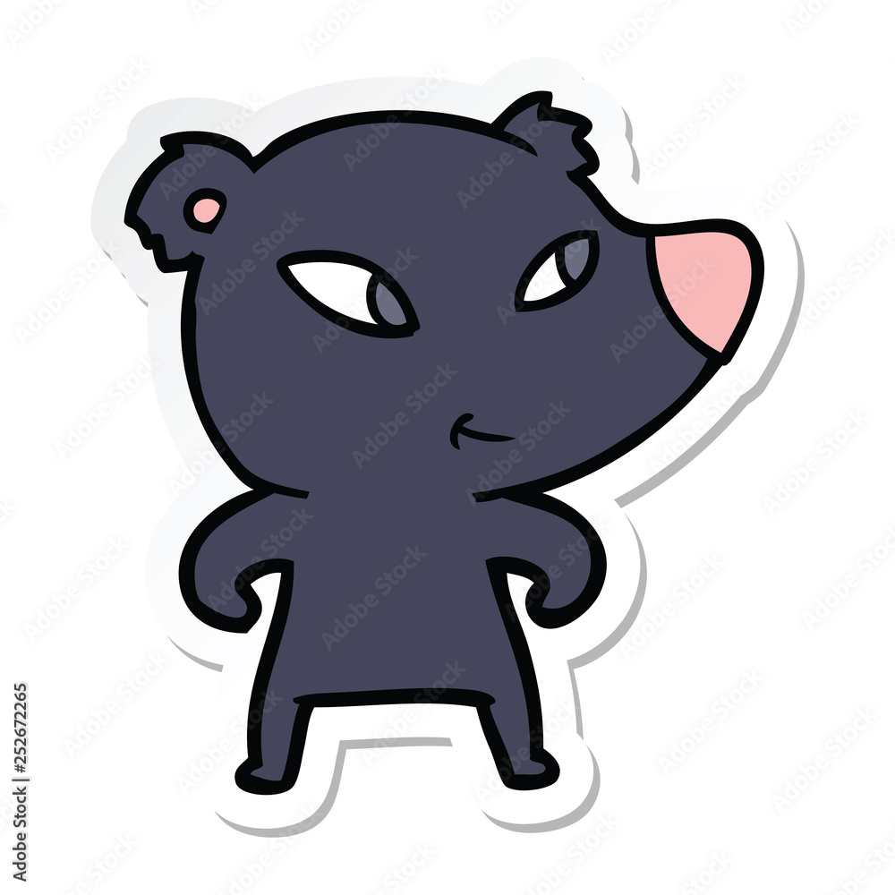 Obraz premium sticker of a cute cartoon bear
