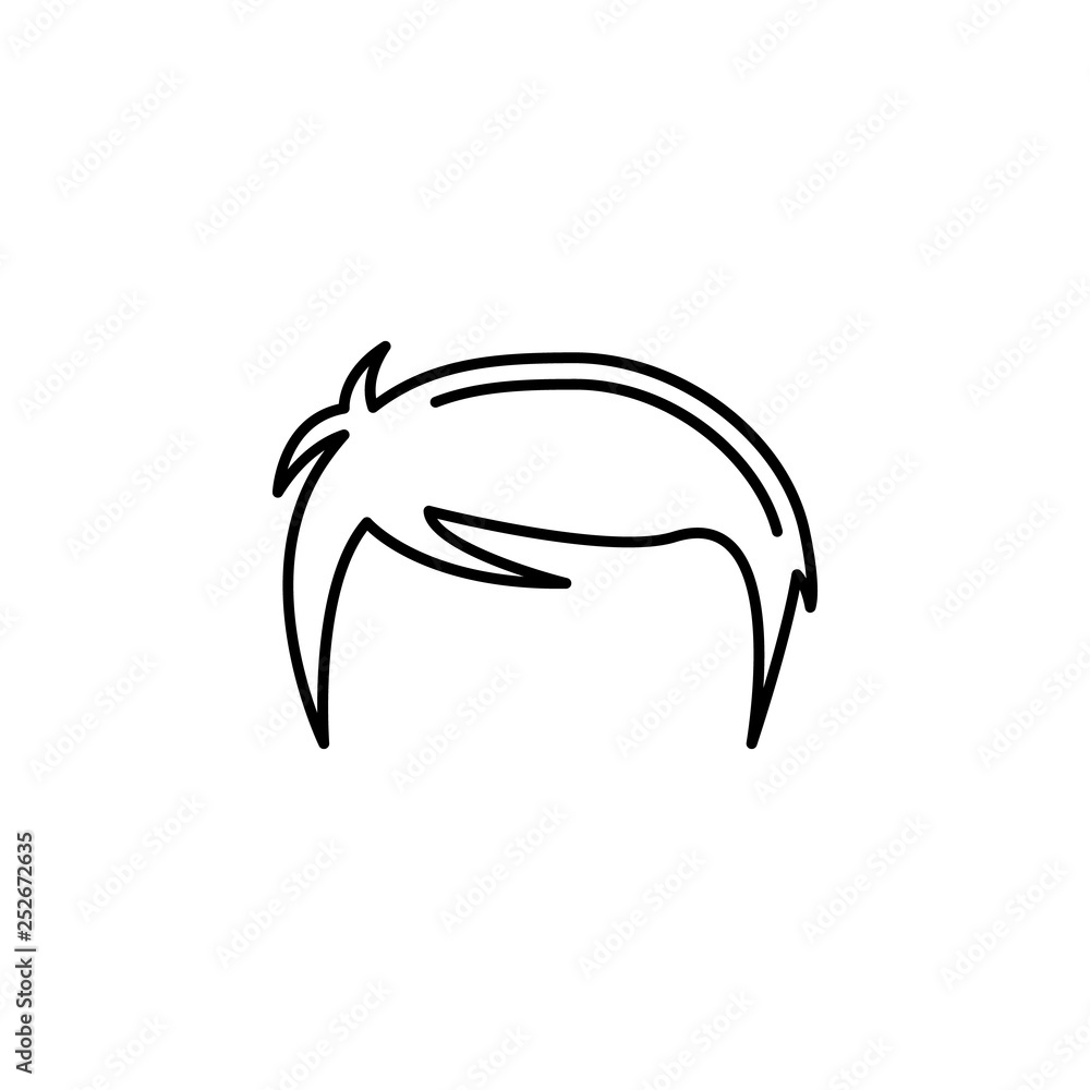 Obraz premium human organ men hair outline icon. Signs and symbols can be used for web, logo, mobile app, UI, UX