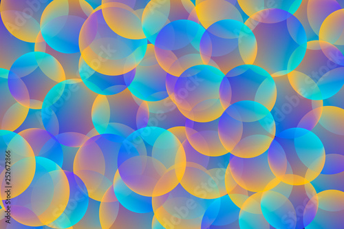 Gradient background with colorful spheres