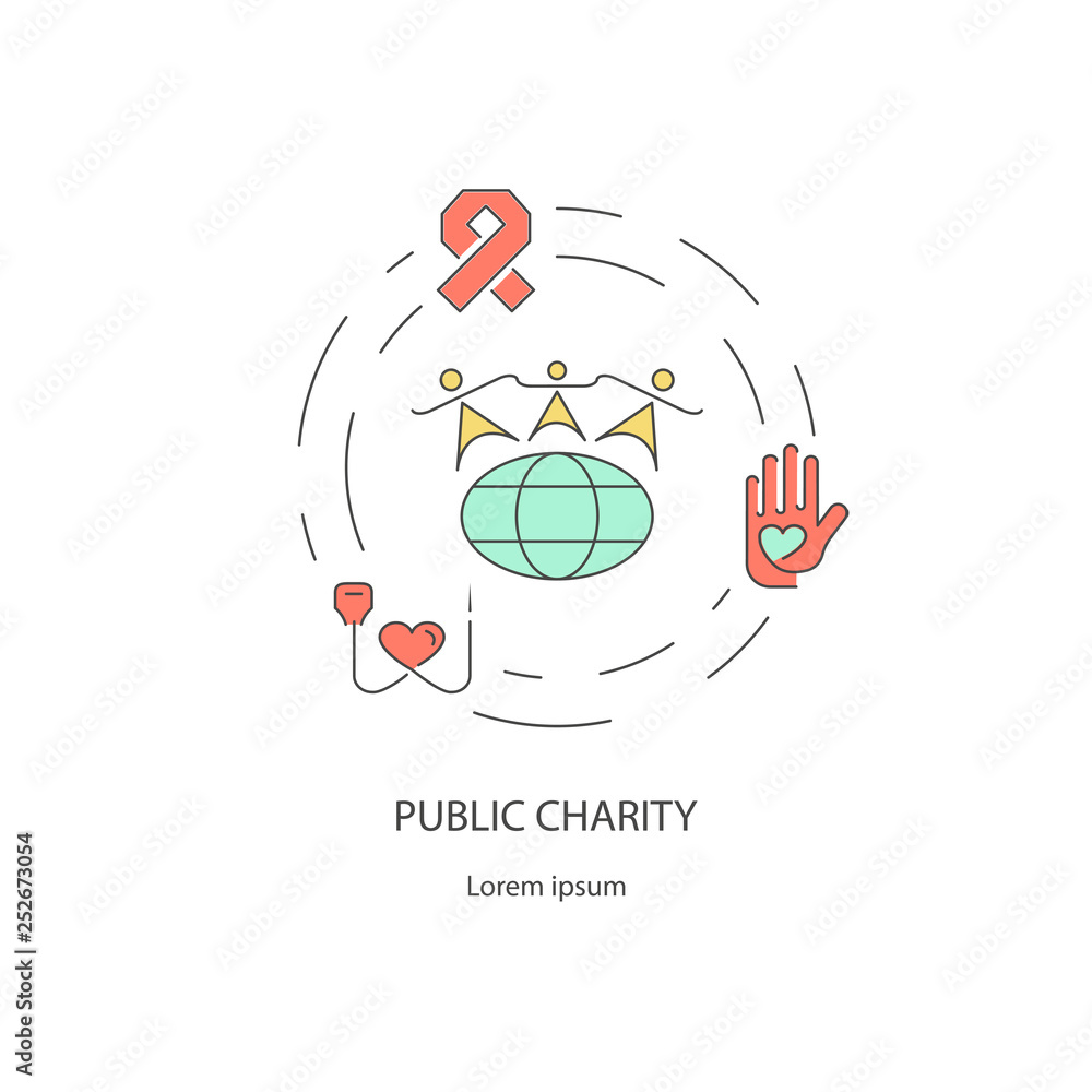 Obraz premium Charity and donation out line design concept