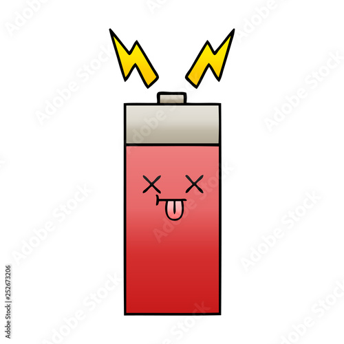 gradient shaded cartoon battery