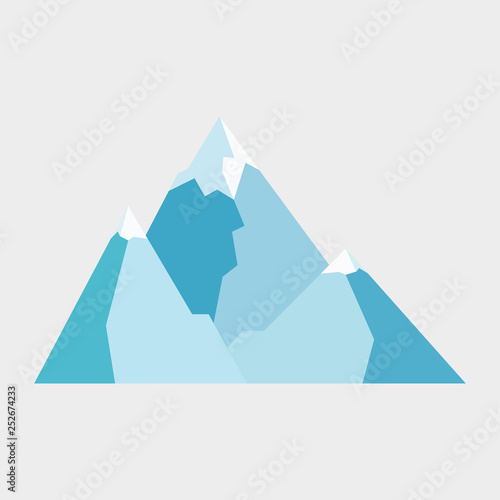 Winter mountains. Mountains. Gray background. Winter Vector illustration. EPS 10.