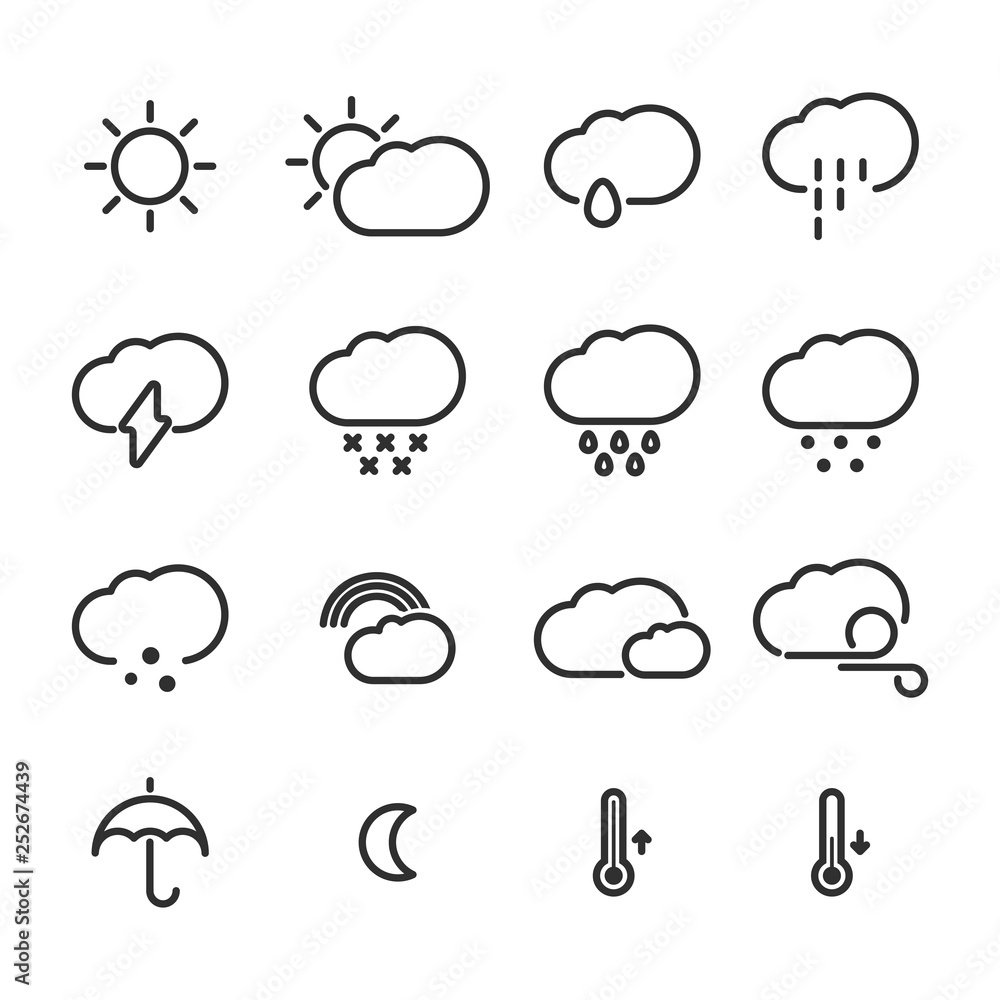 Set of weather icons Set of weather icons