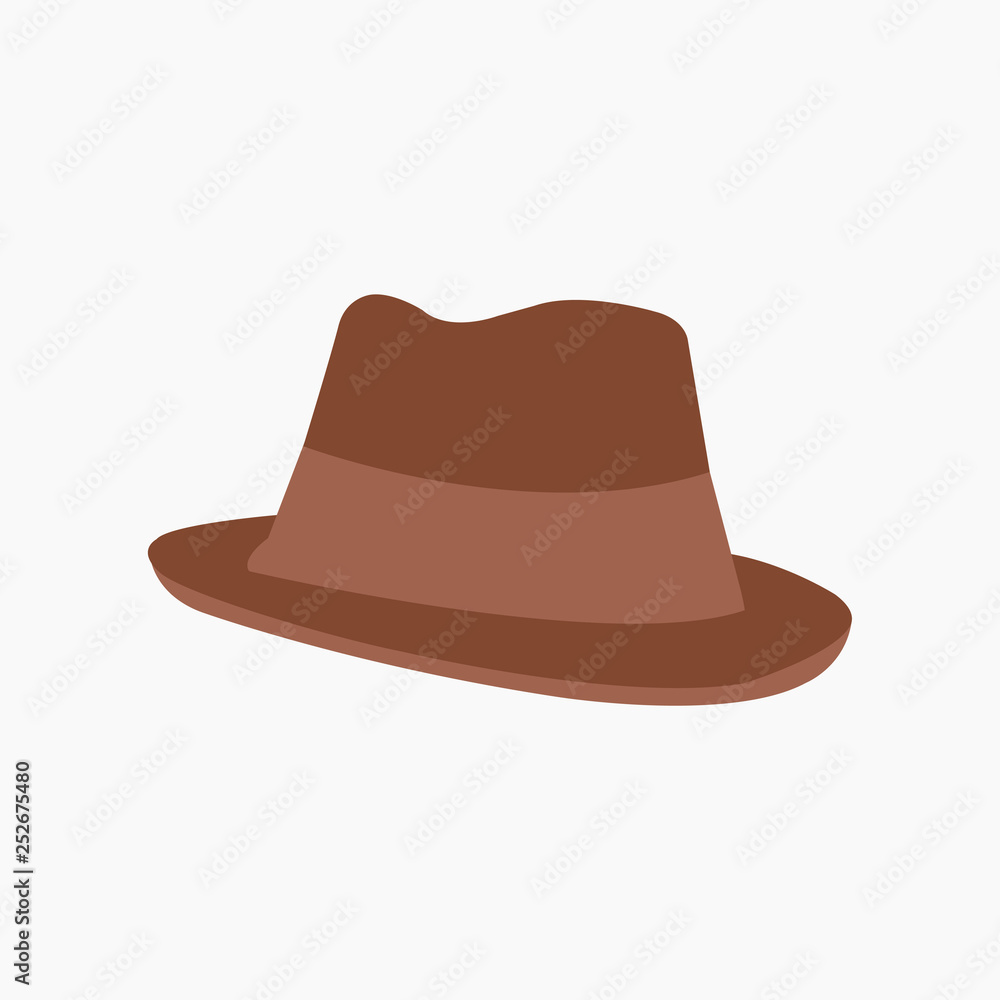 Gentleman's hat, on a gray background, men's fashion hat. Hat. Vector illustration. EPS 10. Gentleman's hat, on a gray background, men's fashion hat. Hat. Vector illustration. EPS 10.
