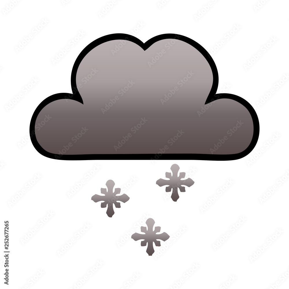 gradient shaded cartoon storm snow cloud gradient shaded cartoon storm snow cloud