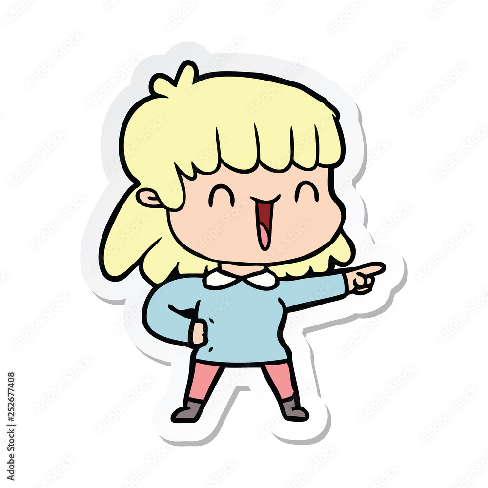 sticker of a cartoon woman