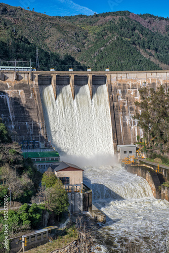 hydroelectric power station evacuating water