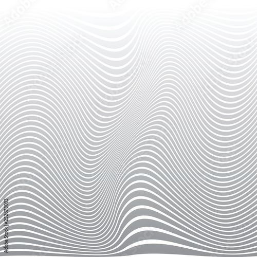 Wavy lines design. White striped background.