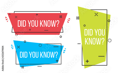 Creative vector illustration of did you know question mark label badge isolated on transparent background. Art design knowledge post for interesting post or article. Abstract concept graphic element