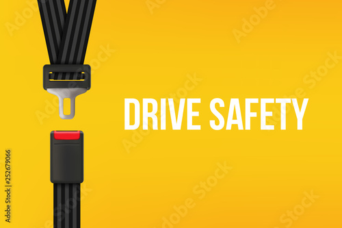 Creative vector illustration of safety seat belt, open and closed seatbelt isolated on transparent background. Art design road strap. Abstract concept car, airplane driver protection graphic element