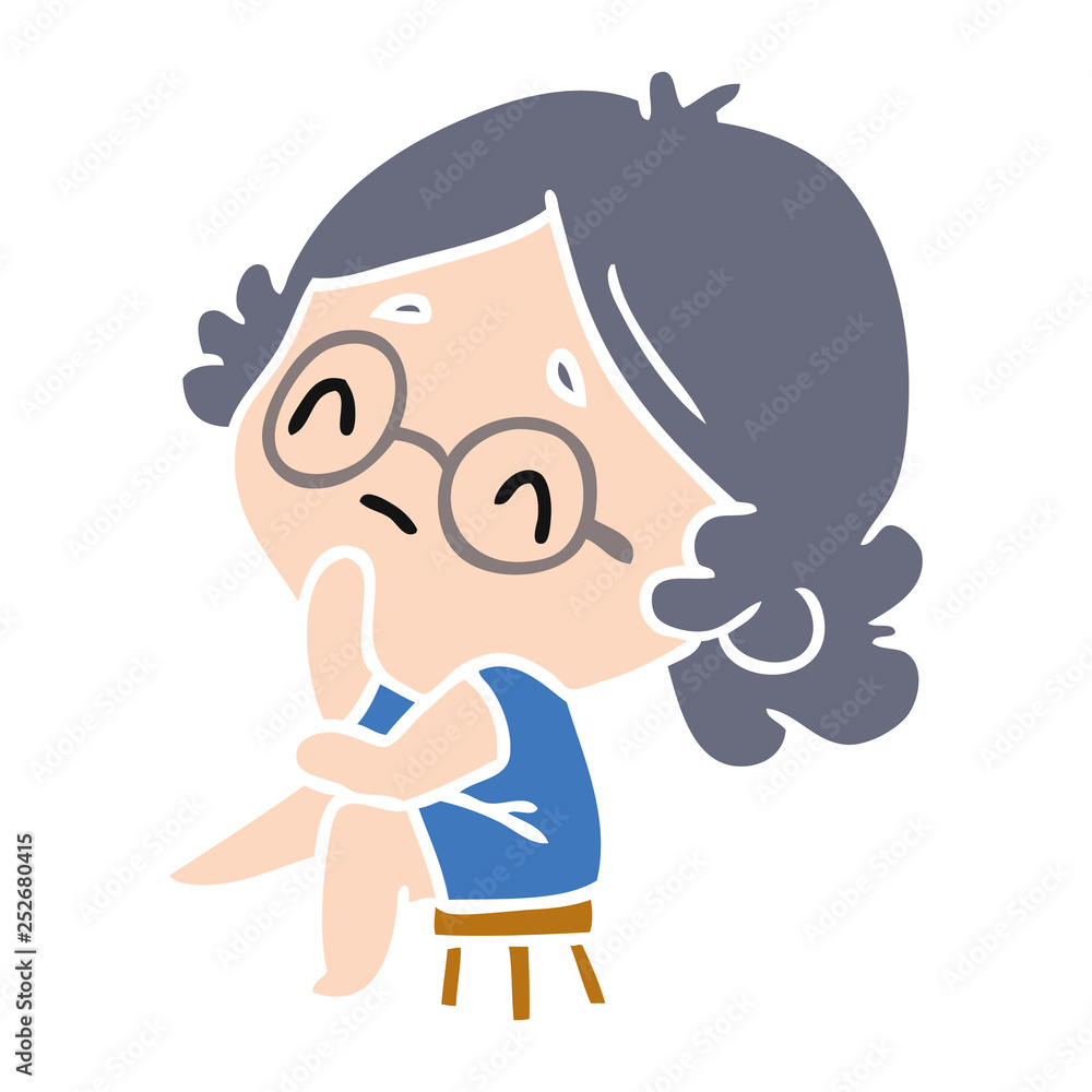 cartoon of a cute kawaii lady cartoon of a cute kawaii lady