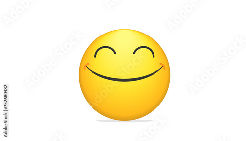 Smiling bright emoticon vector concept illustration of smiling emoji icon for chat, messengers and networks