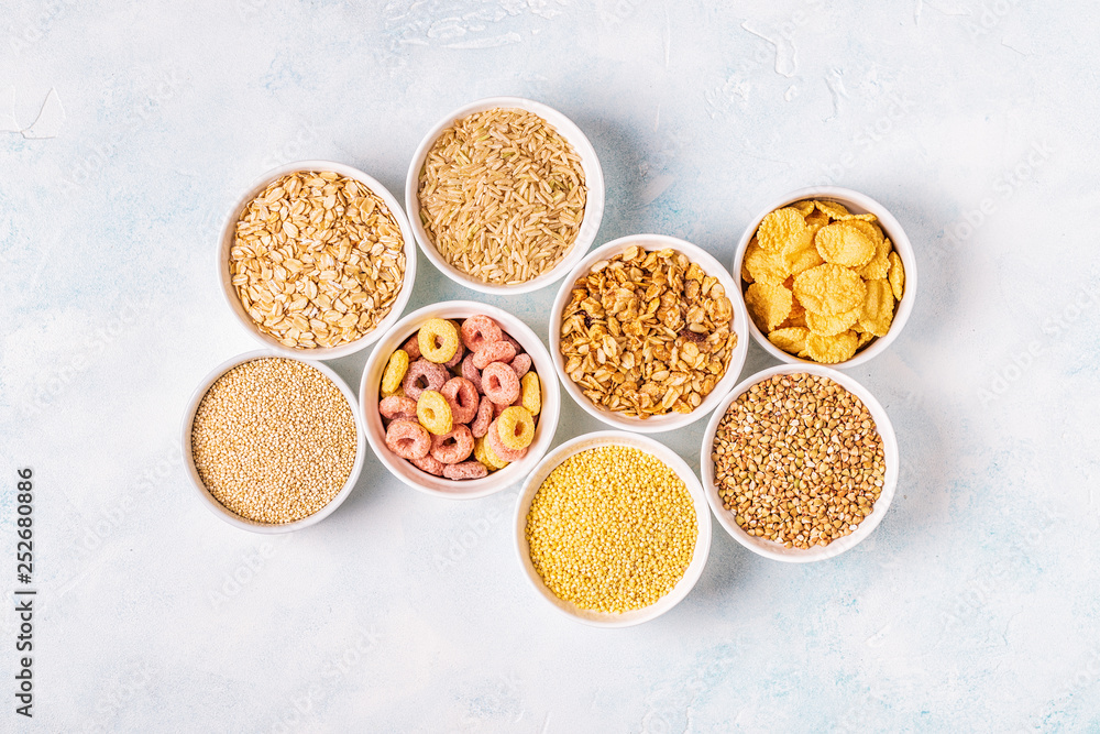 Ingredients for healthy breakfast, top view. Ingredients for healthy breakfast, top view.