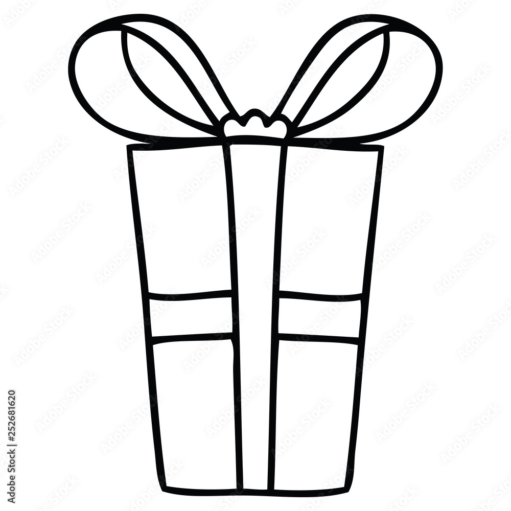 quirky line drawing cartoon present quirky line drawing cartoon present