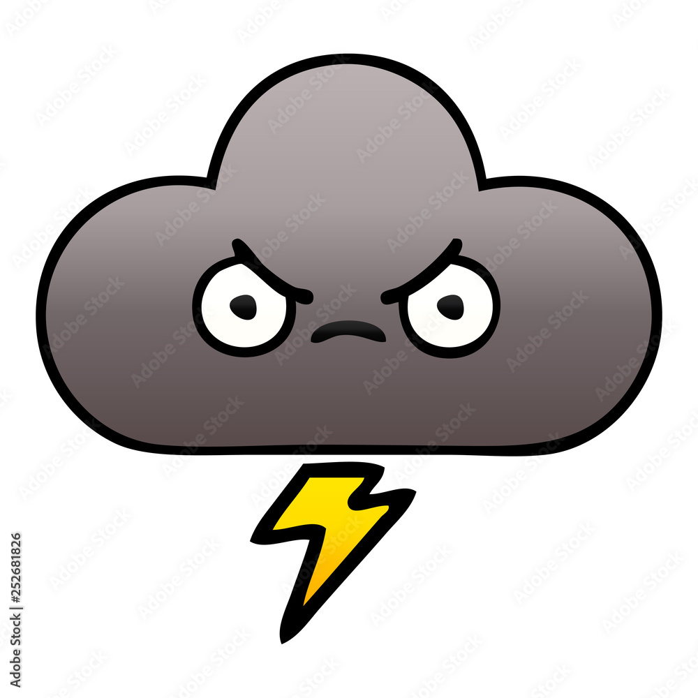 gradient shaded cartoon storm cloud gradient shaded cartoon storm cloud