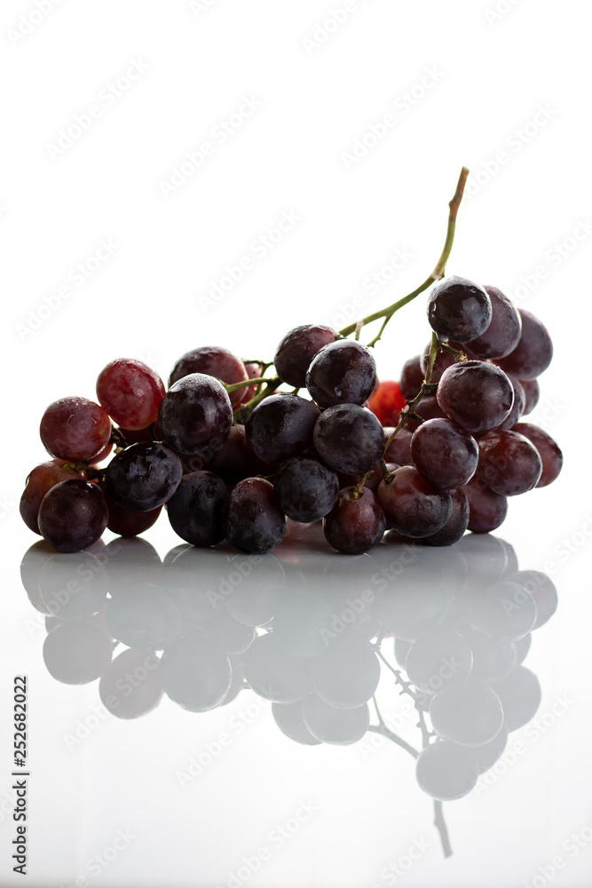 Wet red grape cluster isolated Wet red grape cluster isolated