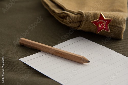 Part of the uniform of the Soviet soldier: forage-cap photo