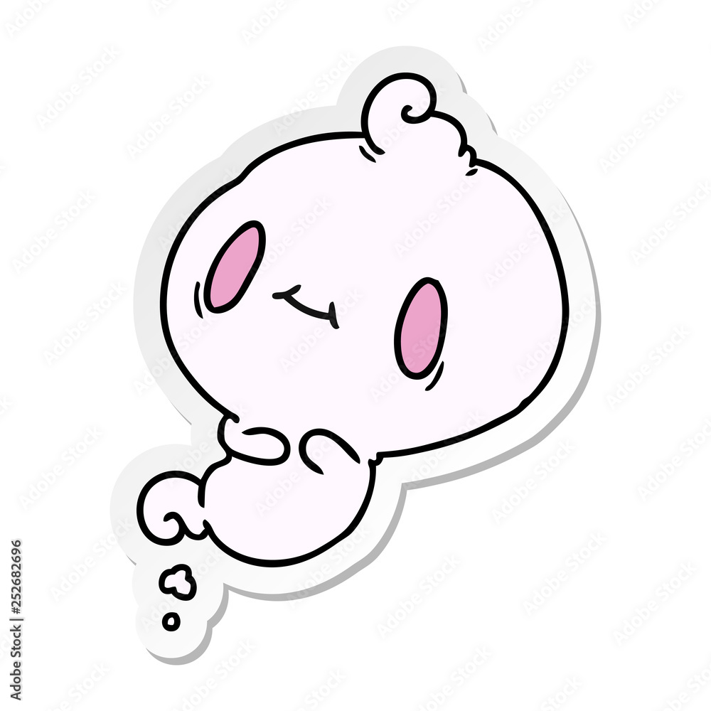 sticker cartoon of a kawaii cute ghost sticker cartoon of a kawaii cute ghost