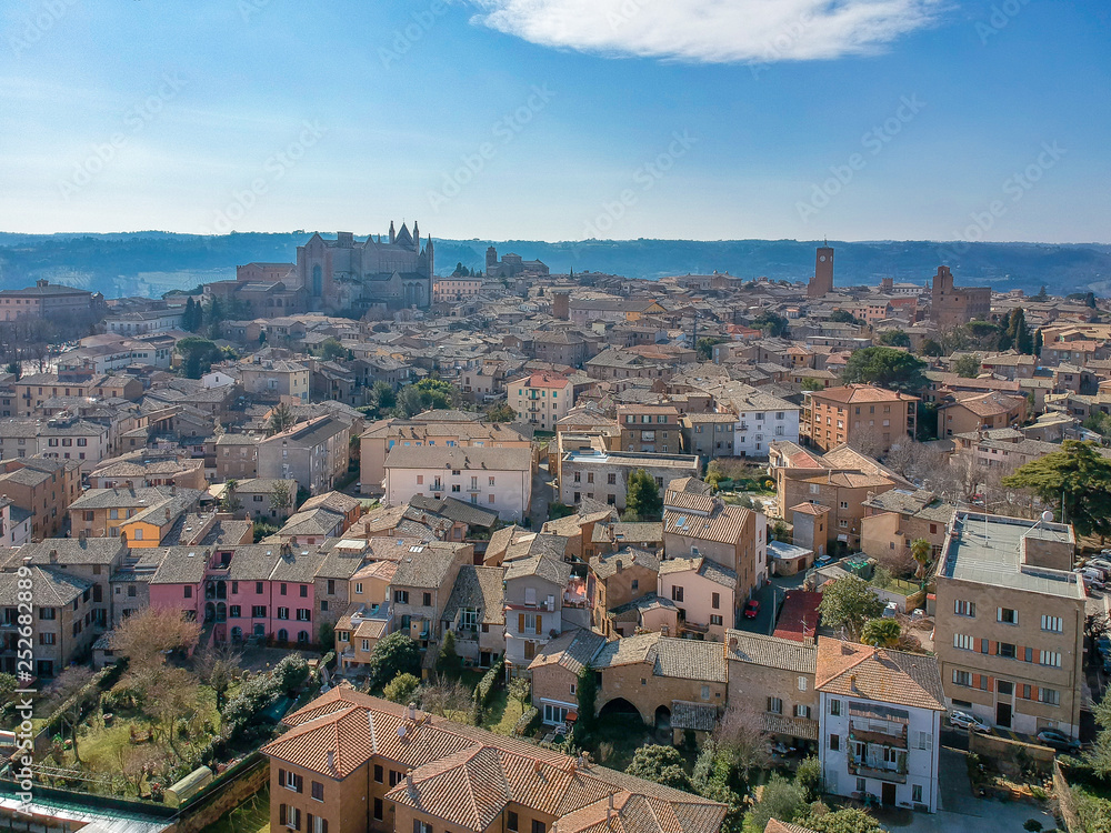 View on the old town Orvieto, Umbrua, Italy. Aerial HDR-photo View on the old town Orvieto, Umbrua, Italy. Aerial HDR-photo