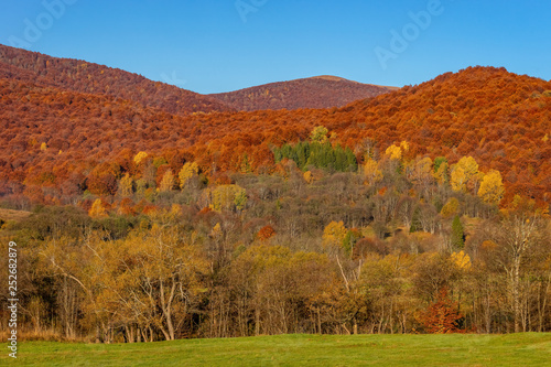 Bieszczady. Beautiful mountain landscape in autumn. Poland
