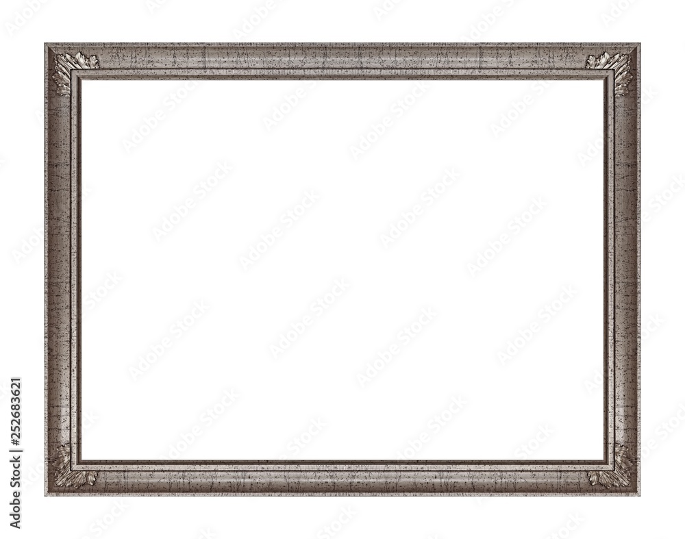 Silver frame for paintings, mirrors or photo isolated on white background Silver frame for paintings, mirrors or photo isolated on white background