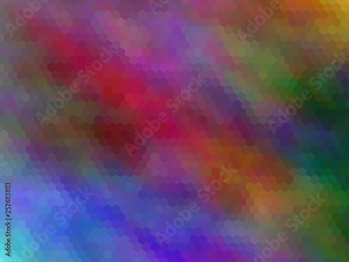 Multicolor hexagonally pixeled background. Modern, bright rainbow colors © Ervin