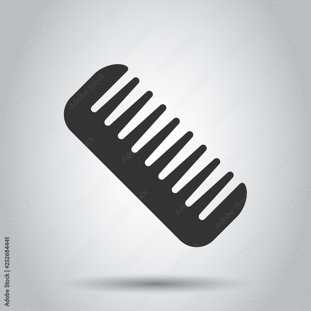 Hair brush icon in flat style. Comb accessory vector illustration on white background. Hairbrush business concept. Hair brush icon in flat style. Comb accessory vector illustration on white background. Hairbrush business concept.