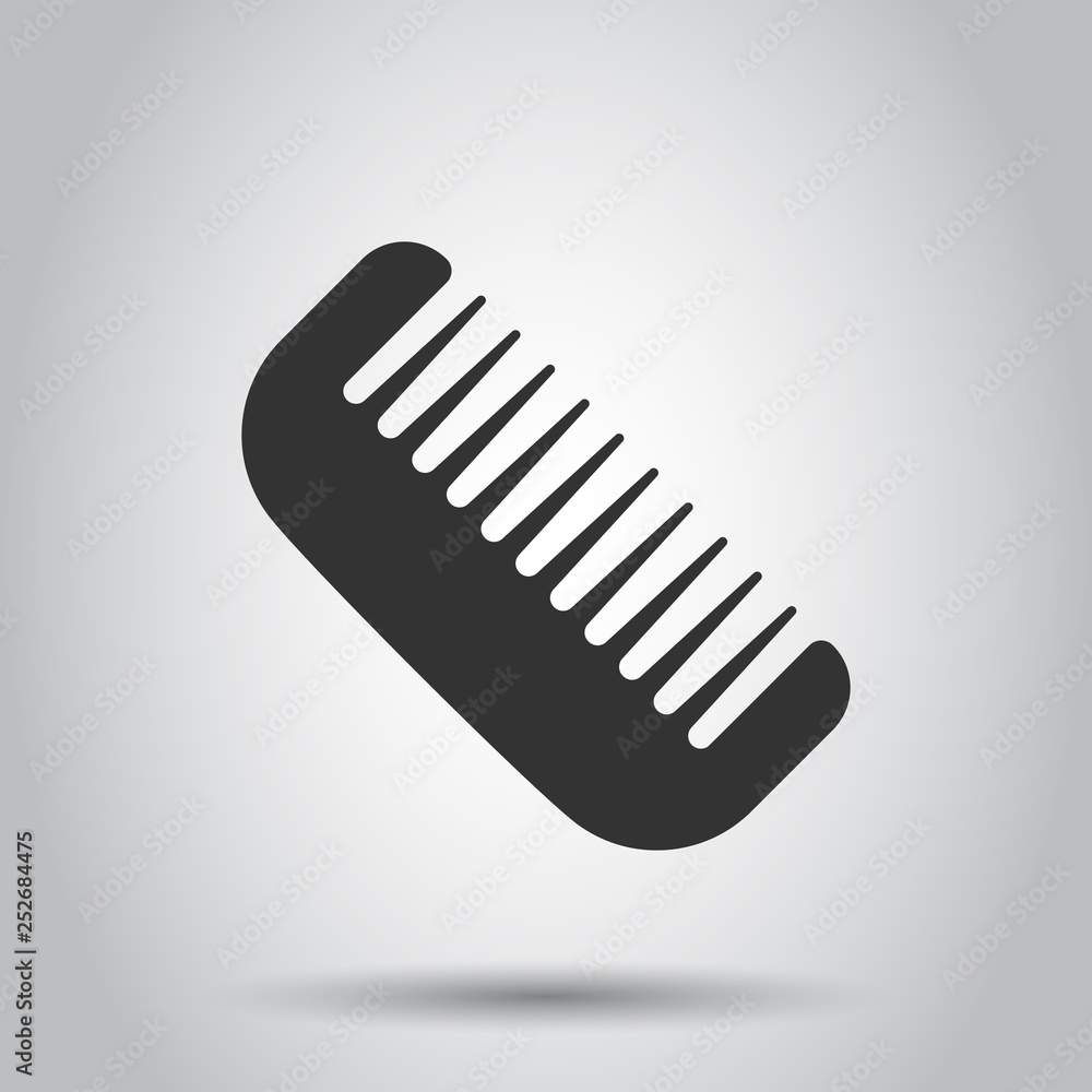 Hair brush icon in flat style. Comb accessory vector illustration on white background. Hairbrush business concept. Hair brush icon in flat style. Comb accessory vector illustration on white background. Hairbrush business concept.
