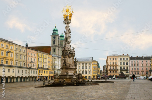 Linz, Austria. City center of Linz in wintertime.
