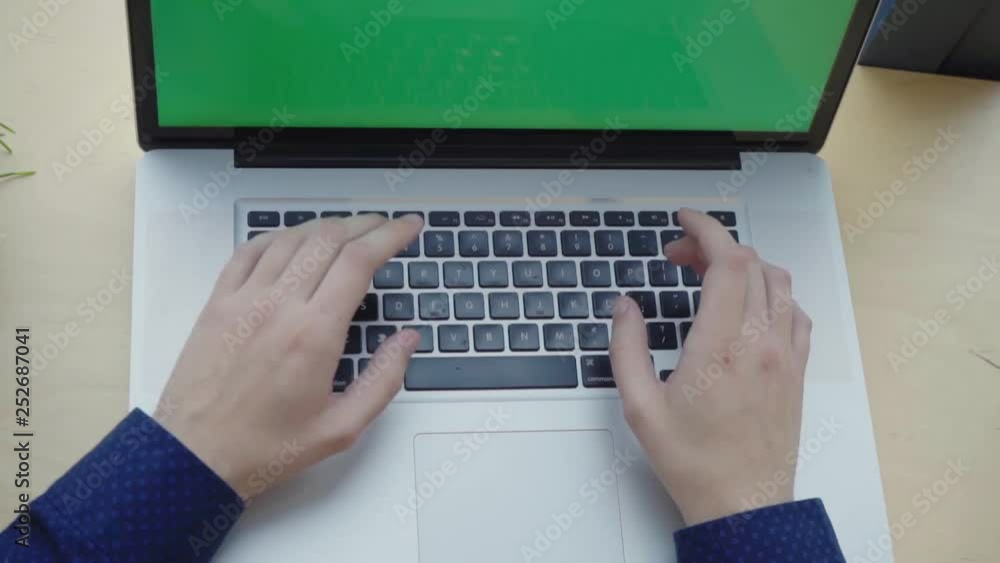 Man typing on the keyboard. The programmer writes the code. IT company. Software. Online lesson. Distance learning. Group Video Chat, Conference.  Work at home. eSports.