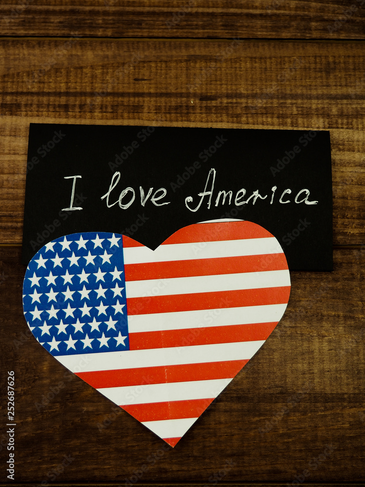 Obraz premium I Love My Country America flag