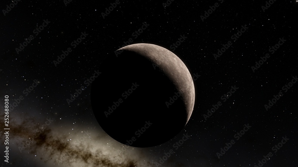 Fototapeta premium Planeta Ziemia z kosmosu Ilustracja 3D planeta rtęć widok orbity, nasza planeta z orbity, świat, ocean, atmosfera, ziemia, chmury, kula ziemska (elementy tego zdjęcia dostarczone przez NASA)