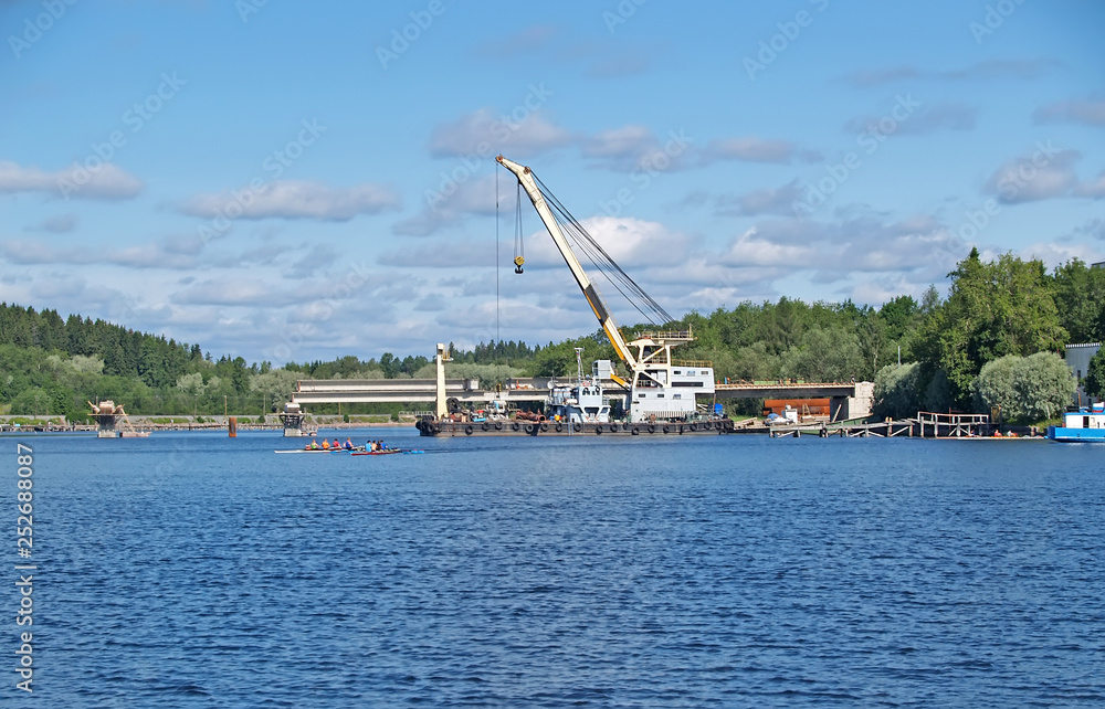 River port in the city of Sortavala. Karelia