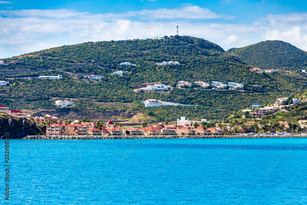 A row of luxury condos at a resort in Philipsburg, St Maarten