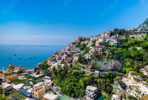 Panoramic view of Positano at Amalfi Coast, Italy.