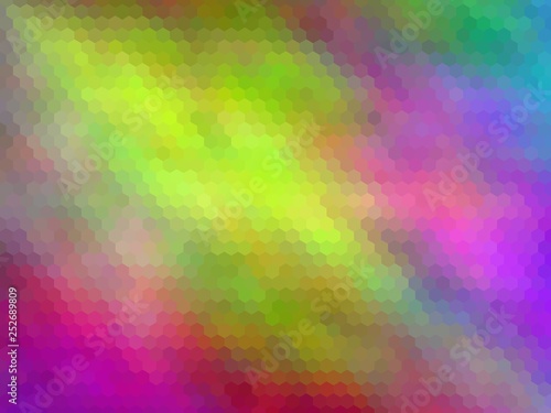 Multicolor hexagonally pixeled background. Modern  bright rainbow colors