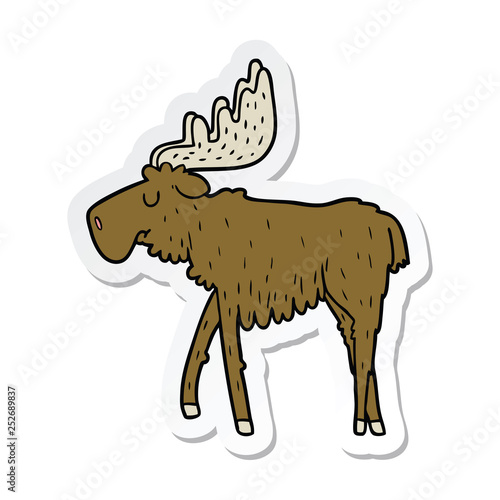 sticker of a cartoon moose