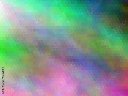 Multicolor hexagonally pixeled background. Modern, bright rainbow colors