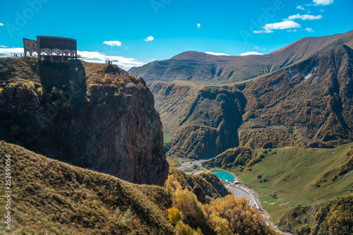 Scenic view on Caucasus mountains in Georgia