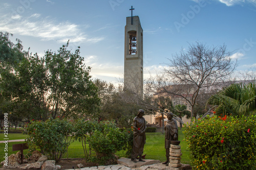 Church Bell Tower with Cross in McAllen Texas
