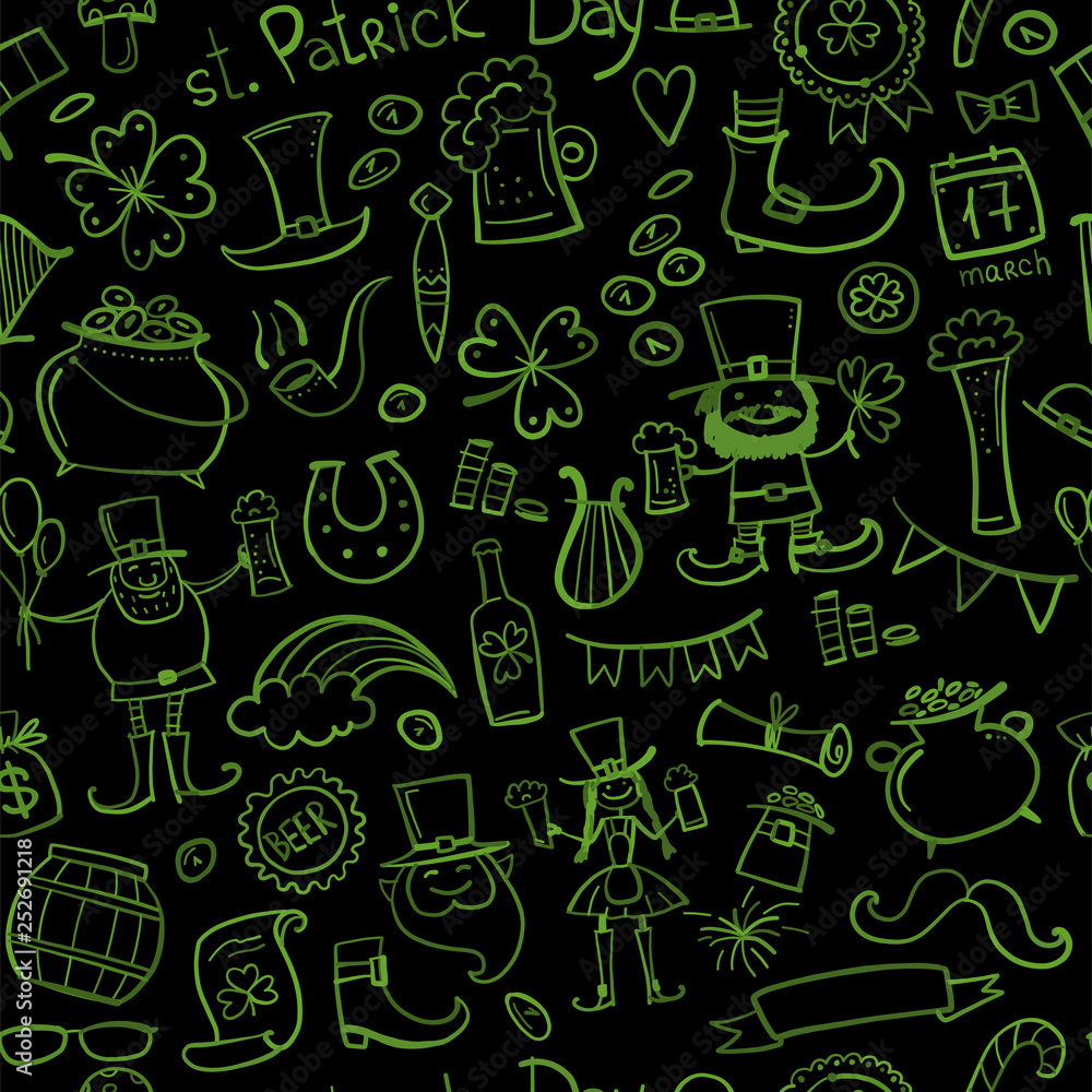 Saint Patrick Day, Seamless pattern for your design Saint Patrick Day, Seamless pattern for your design
