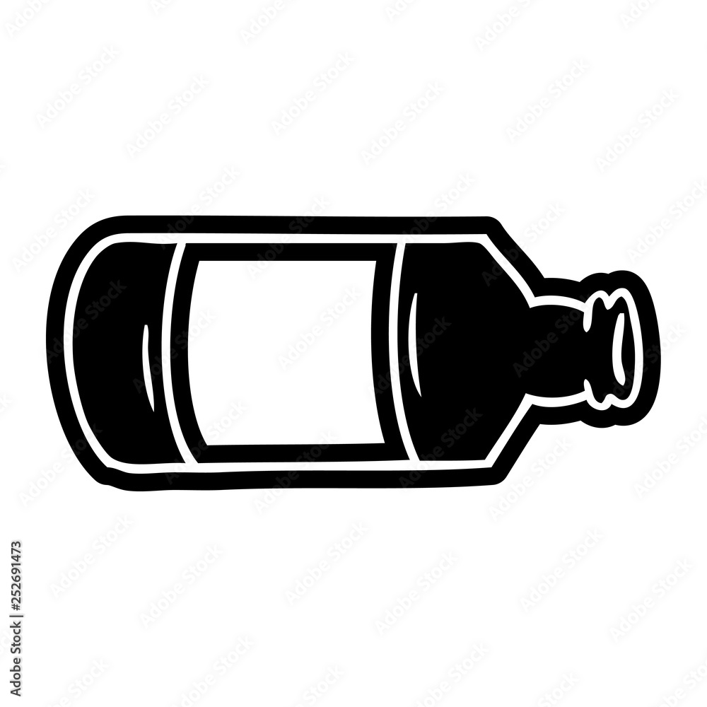 cartoon icon drawing of an old glass bottle cartoon icon drawing of an old glass bottle