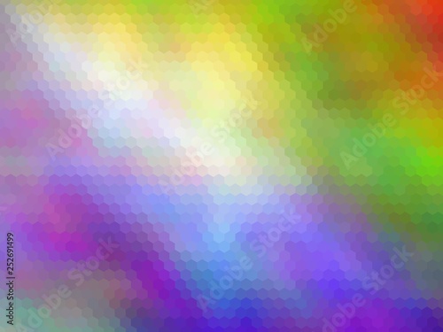 Multicolor hexagonally pixeled background. Modern  bright rainbow colors