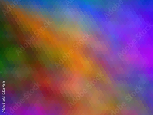 Multicolor hexagonally pixeled background. Modern  bright rainbow colors